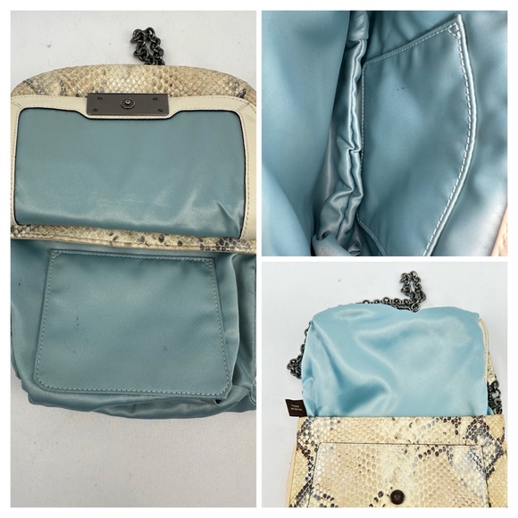 Coach Snakeskin Chain Strap Leather Crossbody Bag - Picture 6 of 7